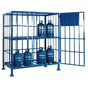 Gas Cylinder Storage Cage Static With Central Shelf
